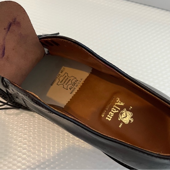 NEW Alden #8 Shell Cordovan Dover 8.5D #2938F Burgundy UNLINED Barrie - Picture 5 of 6